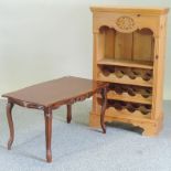 A pine wine rack, 75cm,