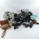 A collection of vintage cameras,