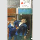 Attributed to Adam Dix, Pool Crest Snooker Club, oil on board,