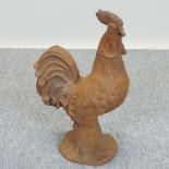 A cast iron model of a cockerel,