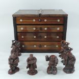 A mother of pearl inlaid table cabinet, 32cm overall,