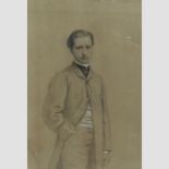 English School, 19th century, portrait of a gentleman, chalk on paper,