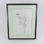 Attributed to Frank Lewis Emanuel, 1865-1948, male figure study, pencil on paper, 28 x 21cm,