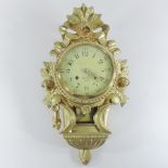 A French style gilt cased wall clock,