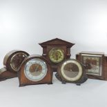 A collection of Victorian and later mantel clocks,