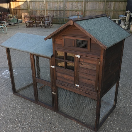 A wooden chicken coop,