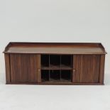 A Victorian mahogany tambour front cabinet,