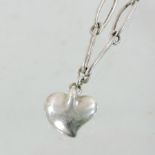A Tiffany silver link bracelet, with a heart pendant,