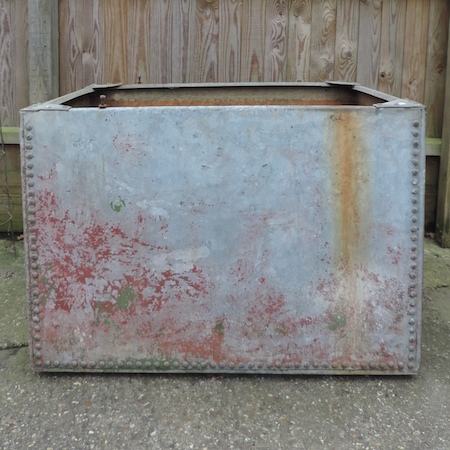 A galvanised water tank,