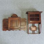 An Edwardian walnut hanging cabinet, 76cm,