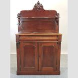 A Victorian mahogany chiffonier, with a shaped gallery back,