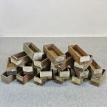 A collection of vintage oak drawers,