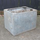 A galvanised water tank,