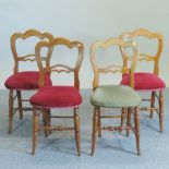 A matched set of four Victorian walnut dining chairs