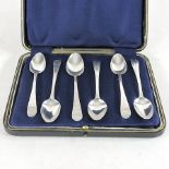 A set of six George III silver teaspoons, with bright cut decoration, by William Bateman of London,