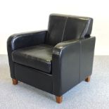 An Andrew Martin style black upholstered arm chair