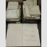 Two boxes of 18th century and later deeds,