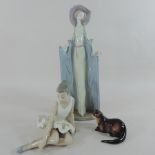 A Lladro figure of a lady, 36cm tall,