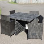 A rattan cube garden table, 125cm,