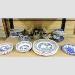 A collection of mainly blue and white china,