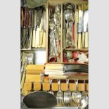A collection of silver plated cutlery
