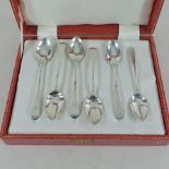 A set of six silver tea spoons, London 1811-1813,