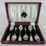A set of six silver spoons, Exeter 1858-1874,