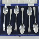 A set of six silver George III teaspoons, 1800-1811, by Bateman of London,