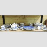 A collection of Royal Doulton Norfolk pattern blue and white tea and dinner wares,
