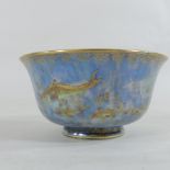 A Wedgwood lustre cup, decorated with fish,