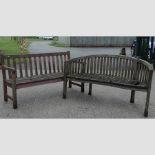 A teak garden bench, 153cm,