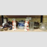 A collection of china and glass, to include decanters,