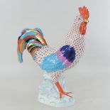 A large Herend porcelain model of a cockerel,