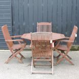 A teak garden table, 109 x 109cm,