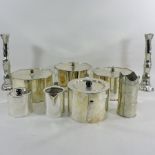 A collection of silver plated items, to include three canisters,