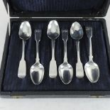 A set of six silver George III teaspoons, London 1822-1840, by James Beebe,