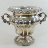 A 19th century silver plated wine cooler,