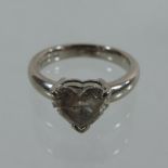 An 18 carat white gold single stone diamond ring,