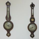 A 19th century mahogany cased wheel barometer, by J and N Aprile, Sudbury, together with another,