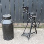 A milk churn, 96cm tall,