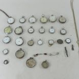 A collection of mainly 19th century silver cased pocket watches