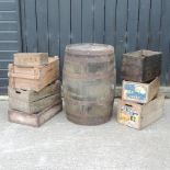 An oak barrel, 87cm tall,