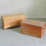 A pine blanket box, 96cm,