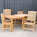 A pair of square wooden garden tables, 86cm,