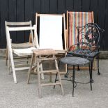 Two garden chairs,