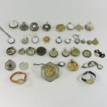 A collection of late 19th century and later pocket and wristwatches