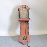 A Dutch style tail clock, with a painted dial,