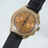 A Maxor 18 carat gold cased antimagnetic gentleman's wristwatch, on a leather strap,