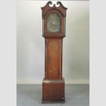 A 19th century oak cased longcase clock, 221cm high,