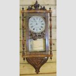 A 19th century walnut cased drop dial wall clock, by Skarratt and Co,